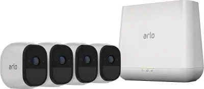 Netgear Arlo Pro VMS4430 Indoor/Outdoor HD Wire Free Security System with 4 Cameras (White)