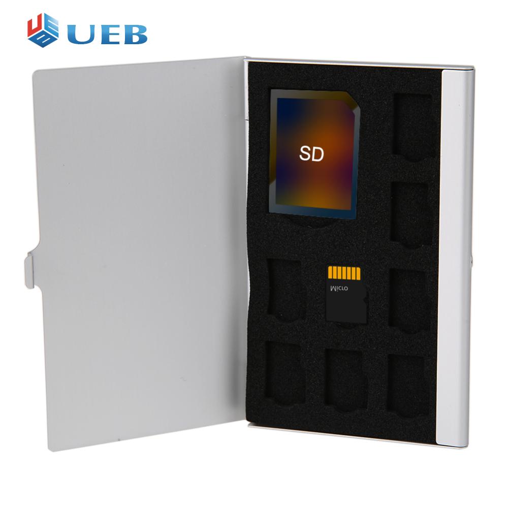 Monolayer Aluminum 1SD+ 8TF Micro SD Cards Pin StorageBox Case Holder ราคา 43 บาท*ส่งฟรี