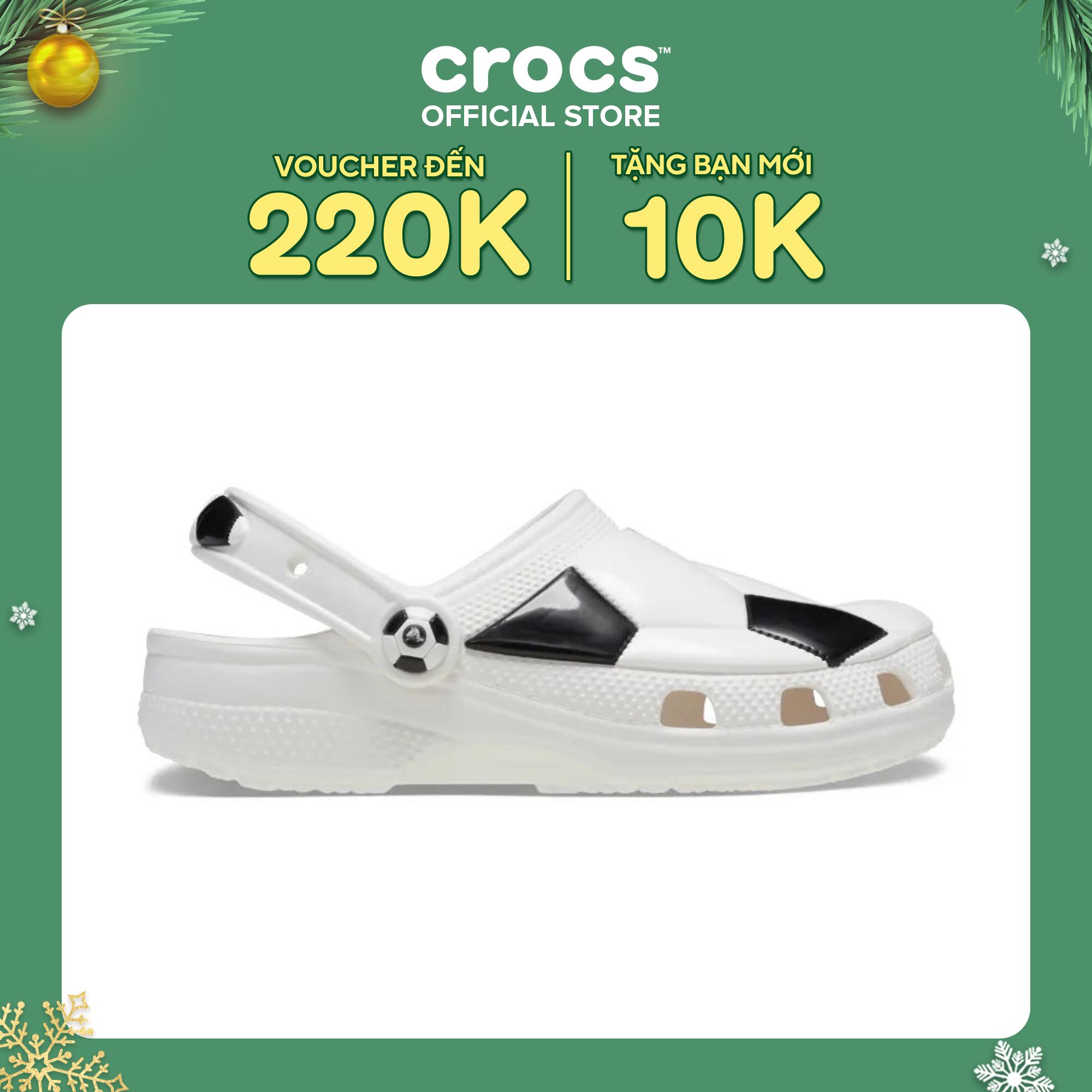 Giày Clog Trẻ Em Crocs Toddler Soccer Ball - White/Black