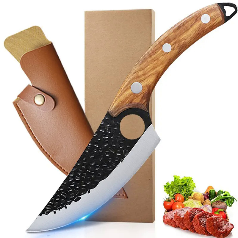 Giả mạo thép không gỉ nhà bếp đầu bếp boning dao làm bằng tay câu cá Dao thịt Cleaver butcher Dao thịt Cleaver săn bắn dao