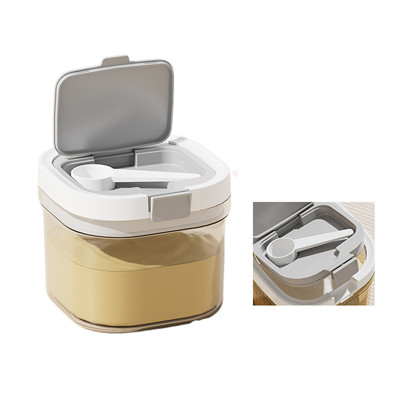 Airtight Baby Formula Storage Container Clear Sealed Canister With Spoon Moisture Proof Seal Powder Freshness Kitchen Pantry Organizer​