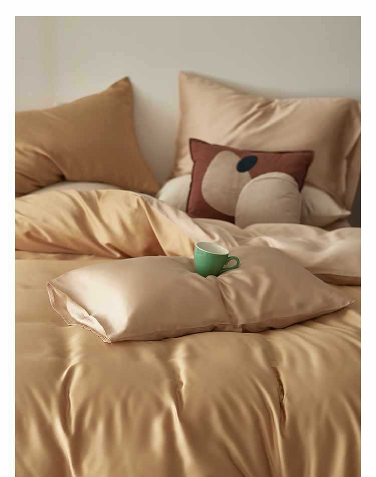 Set di biancheria da letto 60 pezzi in Tencel Four tinta unita Ice Silk Summer Naked, lenzuolo con angoli elasticizzati, set copripiumino, set di lenzuola in tre pezzi AoyuejHasd-CB