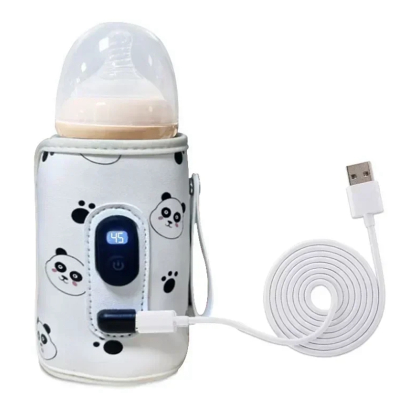 【Latest model】 USB Digital Display Baby Milk Bottle Heater Thermal Carry Bag Portable Milk Heating Insulation Keeper for Traveling ราคา 330 บาท*ส่งฟรี