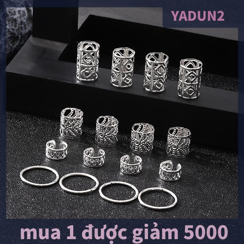 mua 1 được giảm 5000 Dreadlock Tóc Nhẫn Có Thể Điều Chỉnh Còng Clip Tóc Bện Bẩn Bẩn Bead Kẹp Tóc Phụ