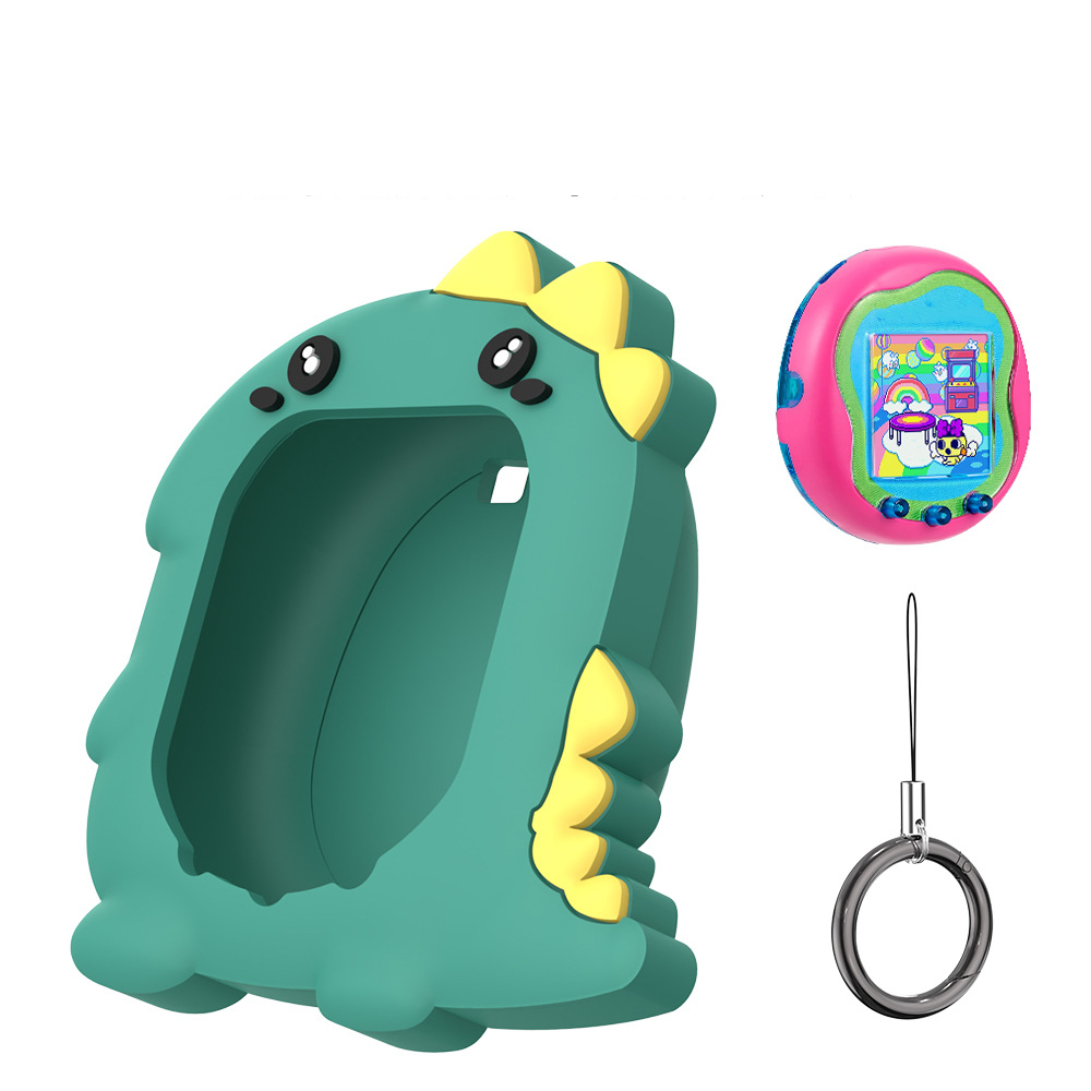 Silicone Protective Case for Tamagotchi Uni(2023) Pet Game Console Cartoon Green Protective Case