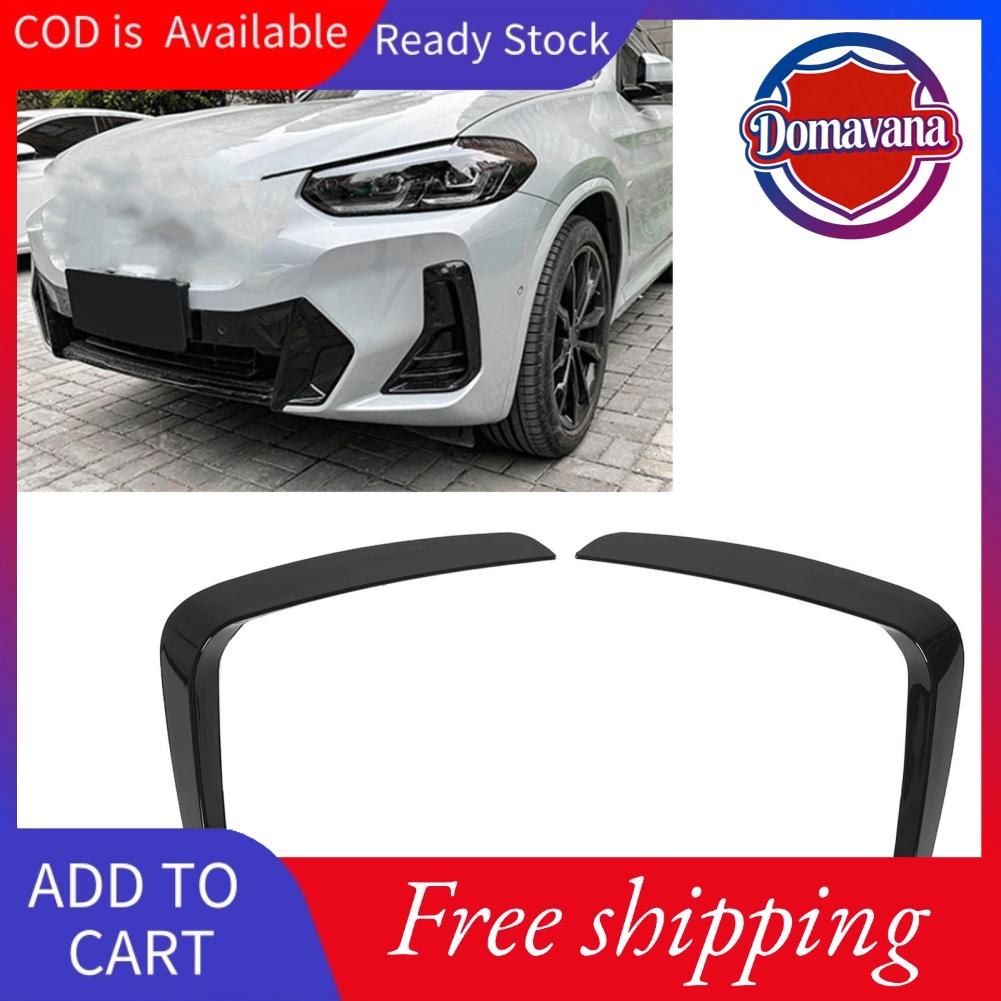 Domavana Bộ chia lỗ thông hơi bên cản trước Giảm sức cản của gió 2 chiếc Bộ khuếch tán cản trước màu đen bóng bền bỉ Trái phải Lái xe ổn định cho X3 G01 X4 G02 LCI M Sport Giá 604,000 Đồng*Miễn phí vận chuyển
