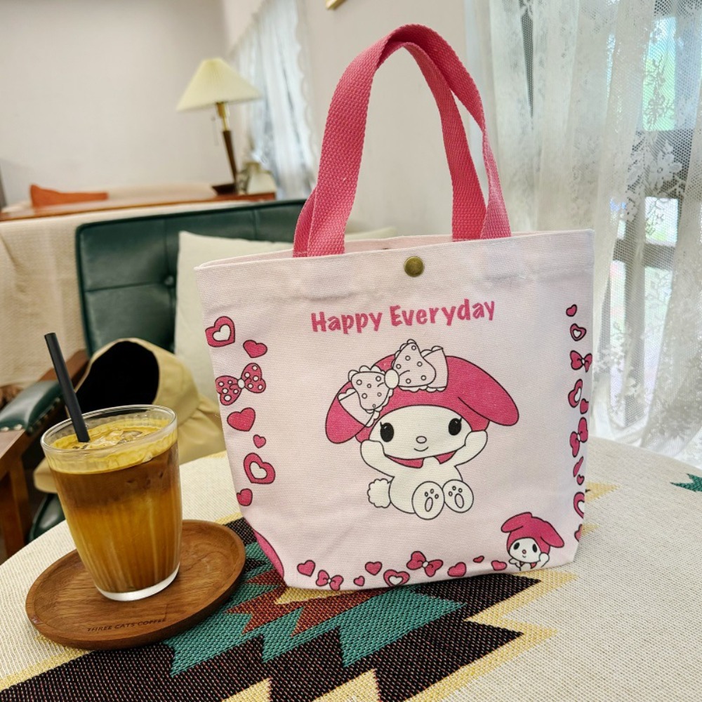LETIGO In hoạt hình Túi vải đeo vai Sanrio Kuromi Túi xách mini Thời trang Đựng mỹ phẩm Túi mua sắm Nữ Cô Gái - 3