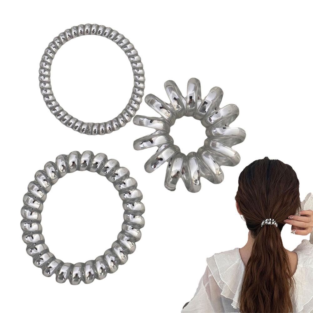 Women's Telephone Line Hair Band Cool Simple Loop Hair Tie S5m5 ราคา  3 บาท*ส่งฟรี