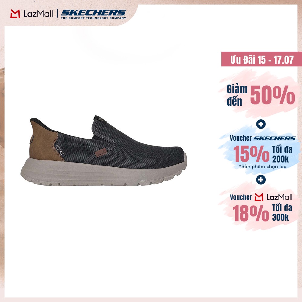 [Chỉ 15-17.07 - Voucher Skechers 18% + Voucher 18%] Giày Thể Thao Nam Skechers Slip-ins USA Kornell Jude - 205370-BLK Air-Cooled Memory Foam
