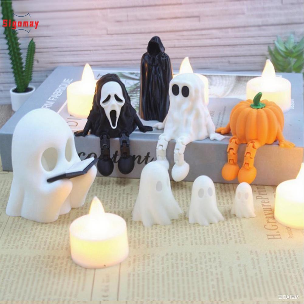 Sigomay bí ngô Halloween figurine 3D in ngồi bí ngô Máy tính để bàn trang trí Halloween sáng tạo bên Món quà trang trí