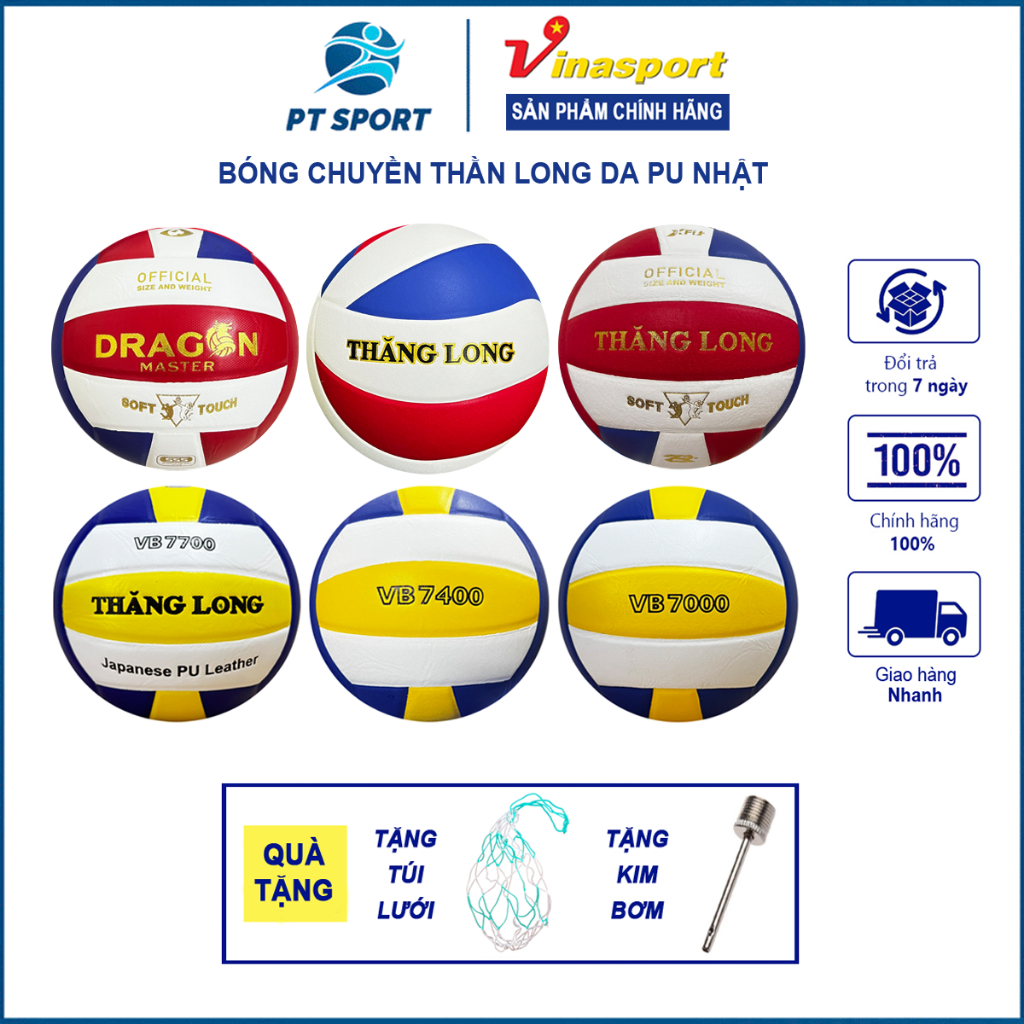 Bóng chuyền Thăng Long da Nhật VB7000, VB7400, VB7700 chính hãng (tặng túi lưới, kim bơm) banh chuyề