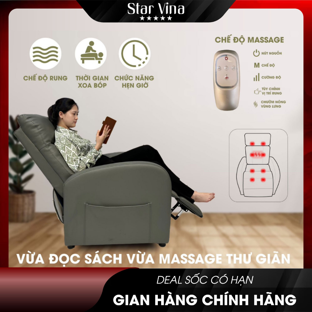 Ghế Sofa Bọc Da mɑssage 4011-1 Không Dây, Chất Vải Cao Cấp, Đàn Hồi Tốt, Thiết Kế Thông Minh Tiện Lợi