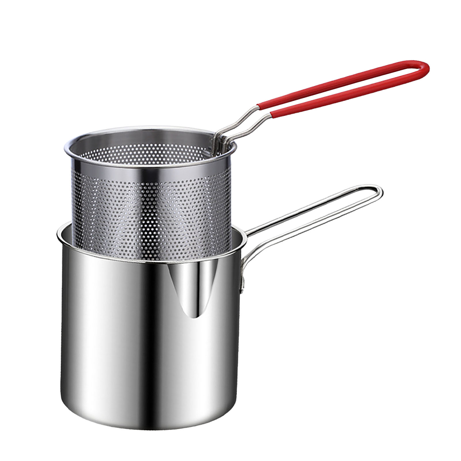 Thép không gỉ Fryer Pan dễ dàng vệ sinh Fryer Pan tối ưu hóa thiết kế mini tay cầm dài mạnh mẽ cho nhà bếp