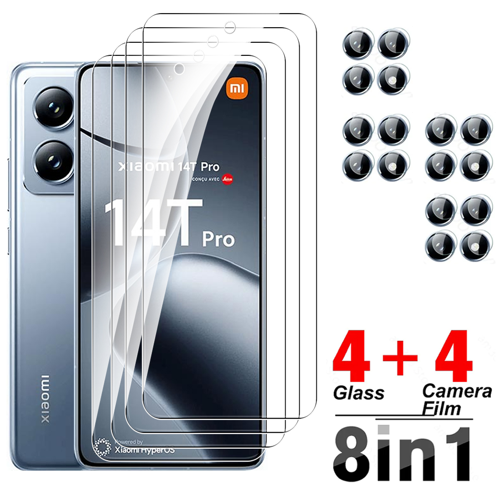 Glass For Xiaomi 14T Pro 5G 8IN1 Tempered Glass Xiomi Xaomi Mi 14TPro Xiaomi14T Xiaomi14TPro 6.67'' Camera Lens Screen Protector