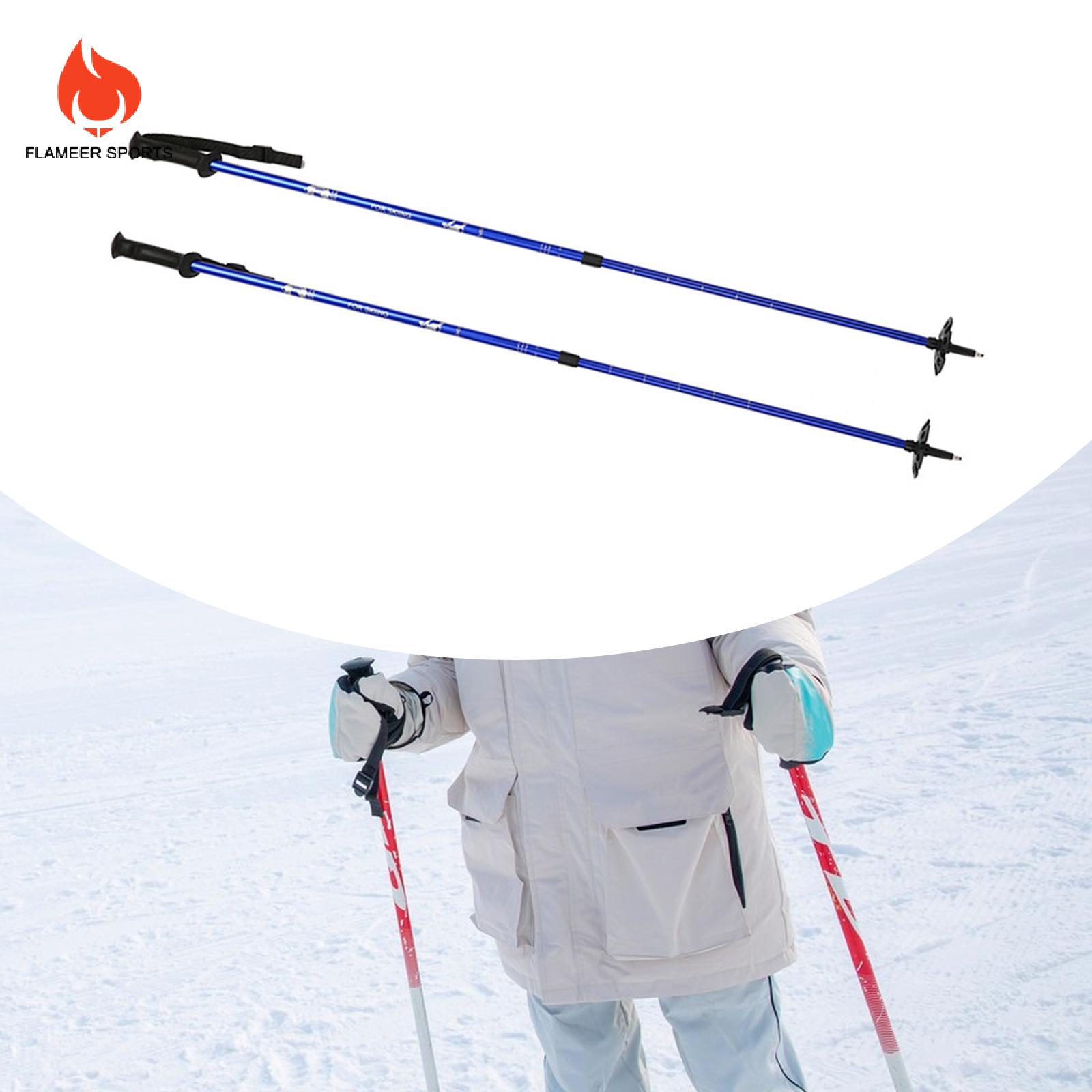 Flameer Gậy Đi Bộ trượt tuyết cực Dây đeo cổ tay có thể điều chỉnh với tuyết giỏ tay cầm thoải mái Gậy đi bộ cho đi bộ đường dài thể thao mùa đông