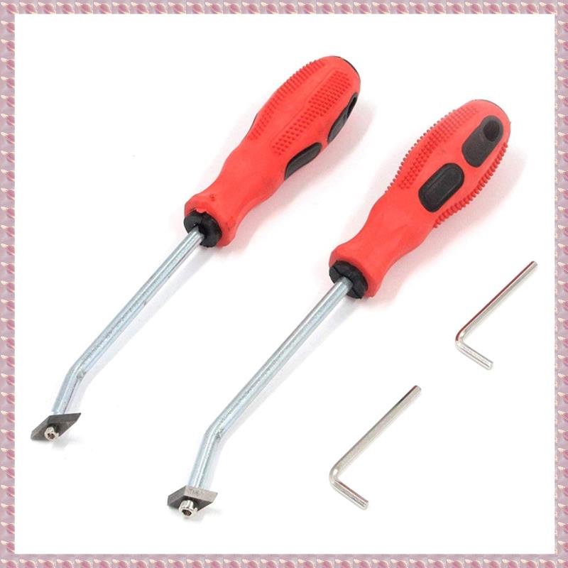 (GIXZ) 2-Piece Slotting Machine Set Grouting Removal Tool Caulking Triangle Blade Corner Scraper Floor Tile Seam Cleaning Cone Easy Install Easy to Use