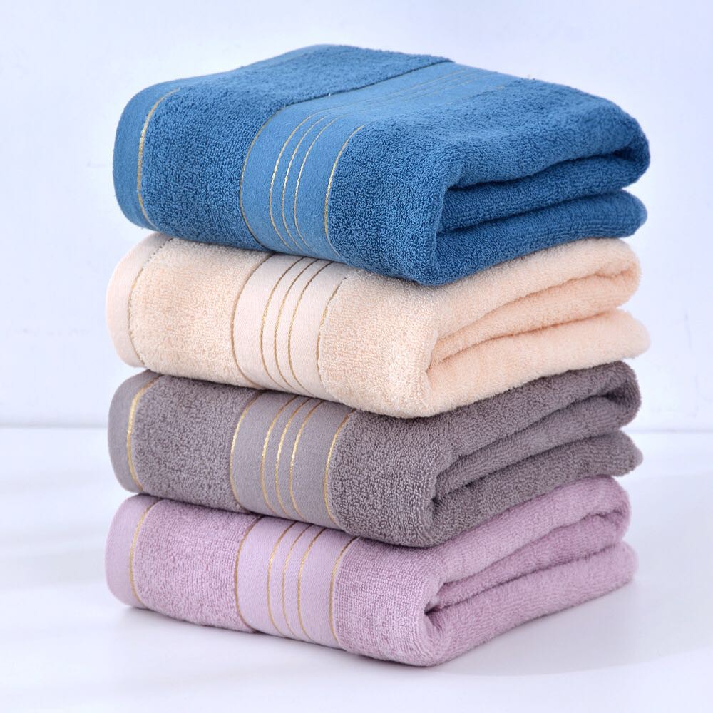 ส่งฟรี**ผ้าเช็ดตัวขนเป็ด ลายริ้ว ขนาด70x140ซับนํ้า10เท่า หลายสี ราคา 102 บาท*ส่งฟรี
