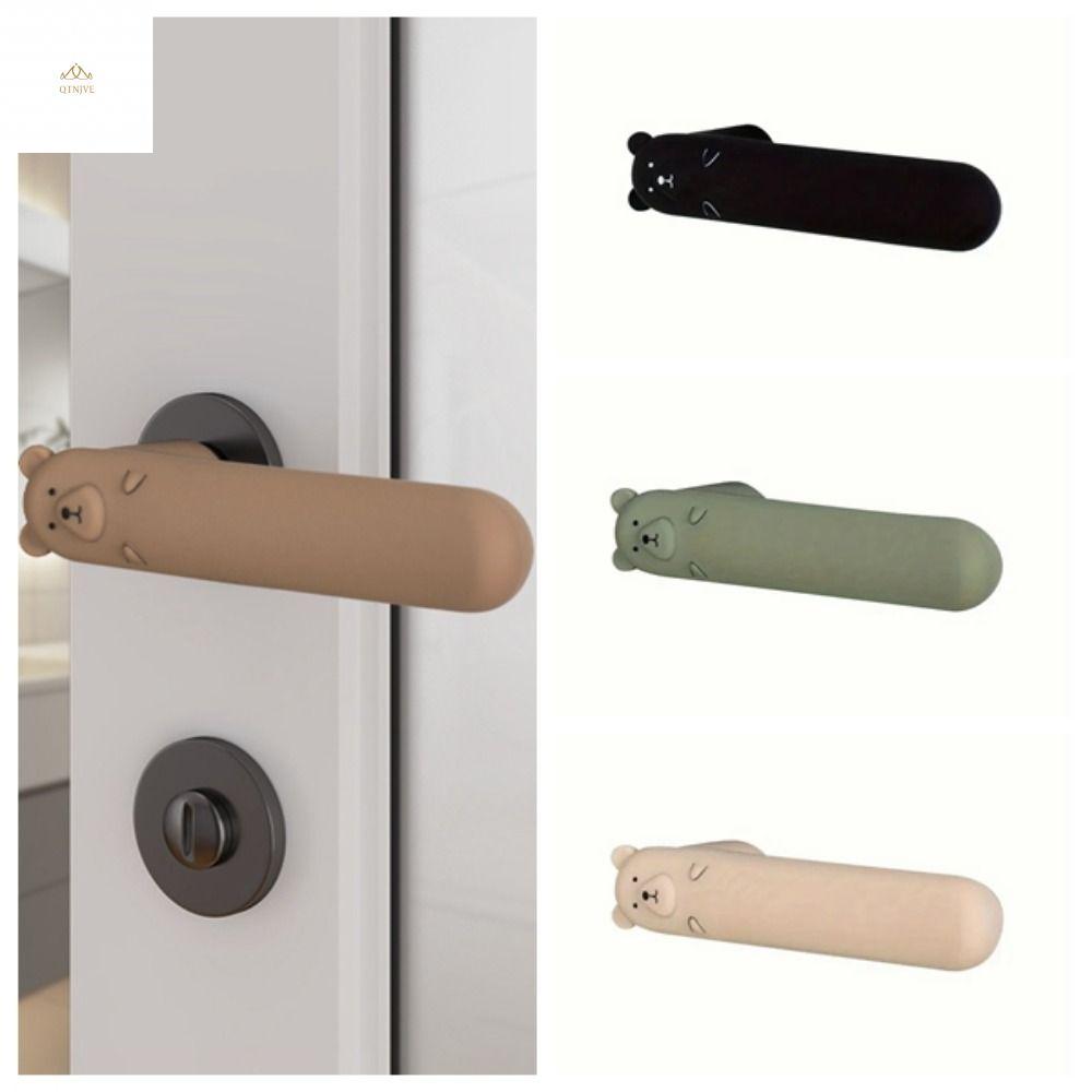 QTNJVE Chống va chạm Bọc núm cửa Silicone Chống tĩnh điện Găng tay tay nắm cửa Thảm tĩnh điện Hoạt hình Bọc tay nắm cửa Bảo vệ tường