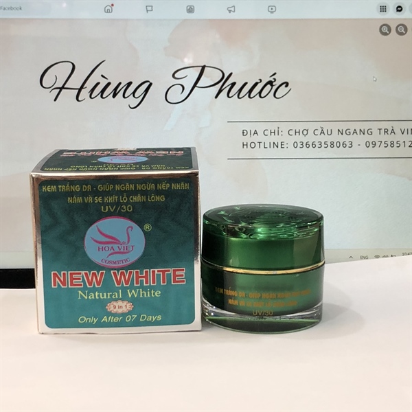 Kem Hoa VIệt New White 9 in 1 trắng da, ngừa nhăn, nám, se khít lỗ chân lông 12g (Hộp)