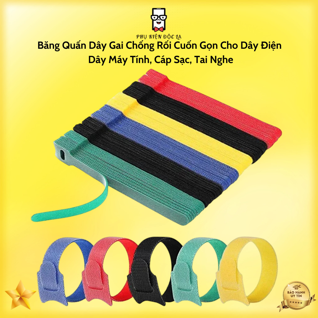 Băng Quấn Dây Gai Chống Rối Cuốn Gọn Cho Dây Điện, Dây Máy Tính, Cáp Sạc, Tai Nghe - PHỤ KIỆN ĐỘC LẠ 1993