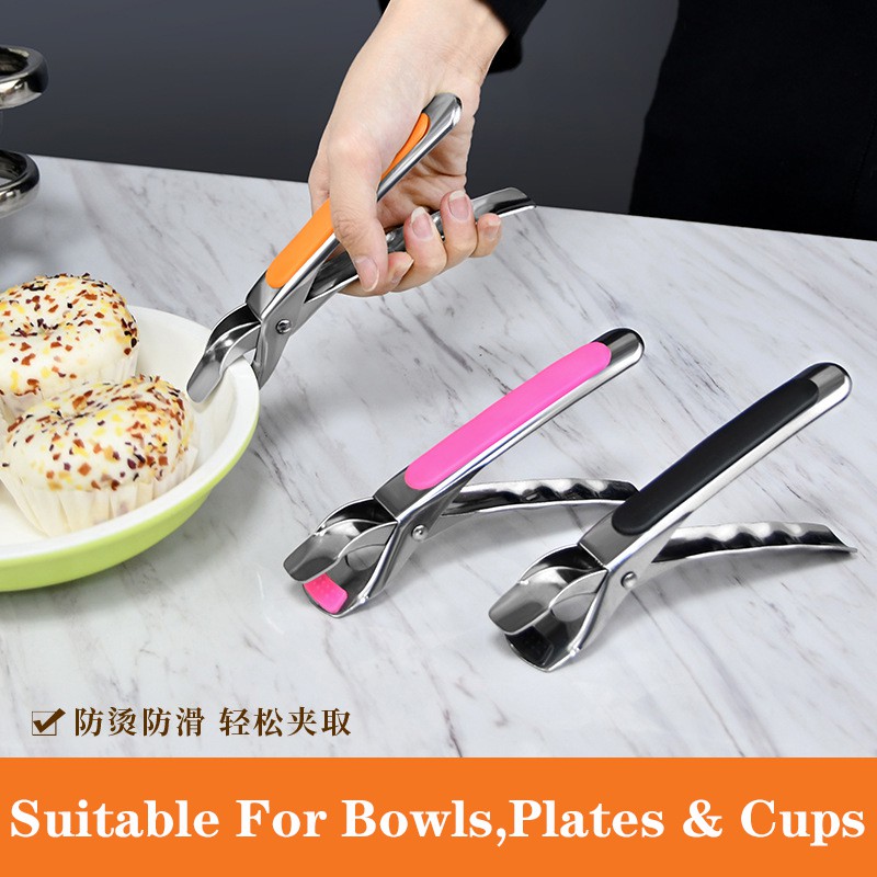Kitchen Stainless Steel Anti scald Clips Pot Retriever Plates Tongs Bowls