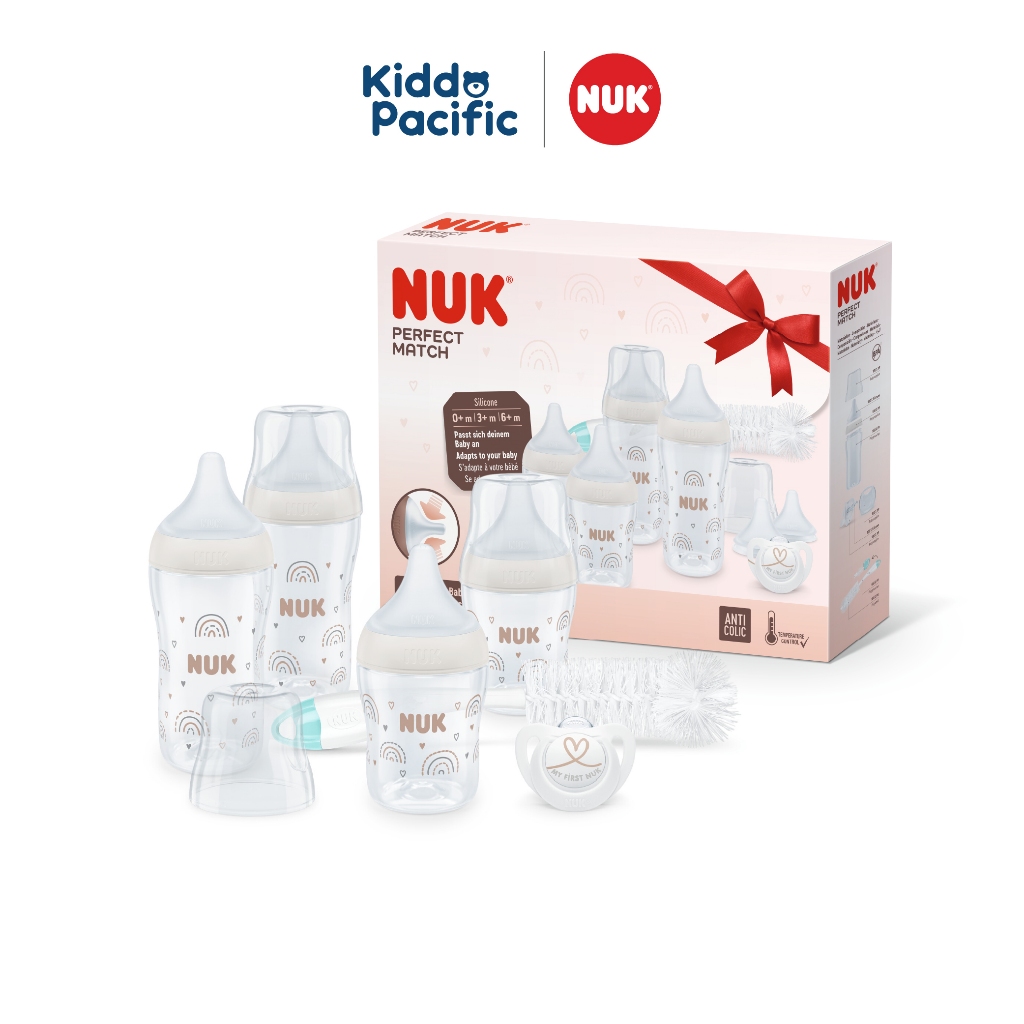 NUK PERFECTMATCH PERFECTSTARTSET RAINBOW ขวดนม พร้อมจุกนมซิลิโคนนุ่ม ราคา 2,396 บาท*ส่งฟรี