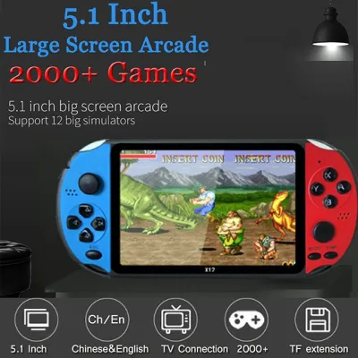 X12 PSP Handheld Game Console 2000+ Free Games installed 5.1 Inch 8GB Support Video Camera Retro NES GBA Classic Games Machine PlayStation Game Player