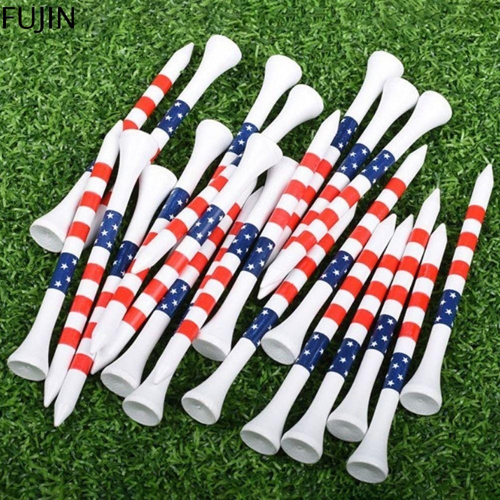 FUJIN 10PCS 70mm/83mm Áo thun golf Tre Sọc màu Bước xuống áo thun Ổn định Giảm ma sát Ổ đĩa Golf dài hơn Huấn luyện golf