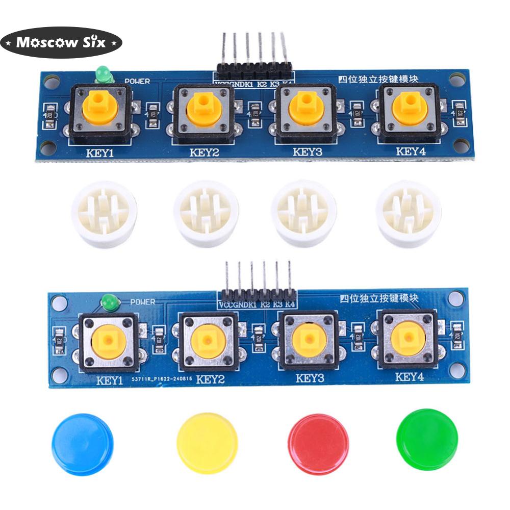 【Nóng】 mô-đun Bàn phím 4 nút thân thiện với người dùng có đèn báo LED để phát triển Arduino ARM
