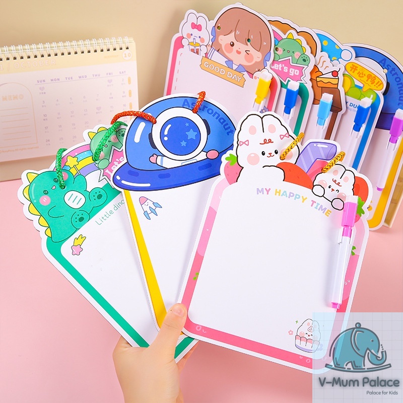 Cartoon Double Sided Erasable Drawing Board Fun Doodle Board Goodie Bag for Kids