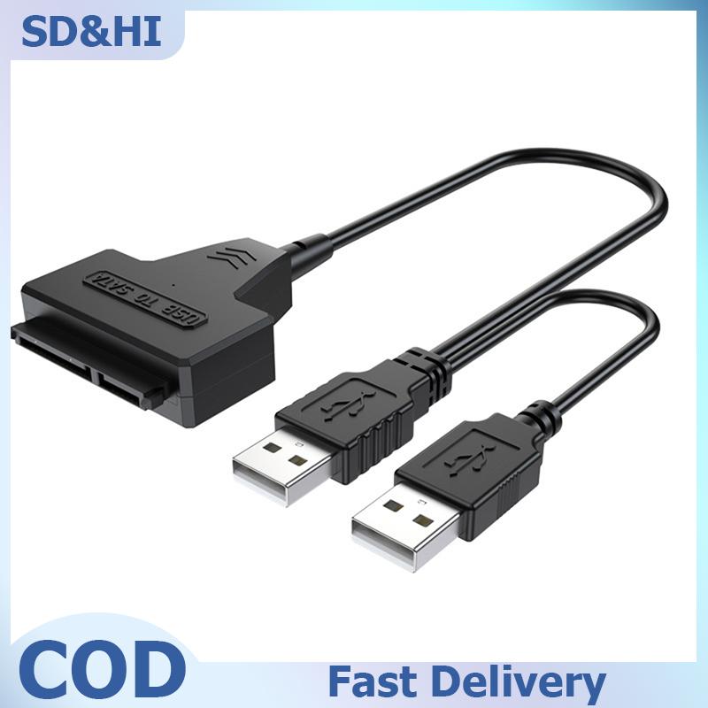 SD&HI สาย SATA สำหรับแล็ปท็อป SSD 2.5นิ้วเดสก์ท็อปฮาร์ดไดรฟ์ภายนอกฮาร์ดไดรฟ์ USB อะแดปเตอร์2.0กับพอร์ตจ่ายไฟสำหรับ OS สำหรับ windwos ราคา 81 บาท*ส่งฟรี