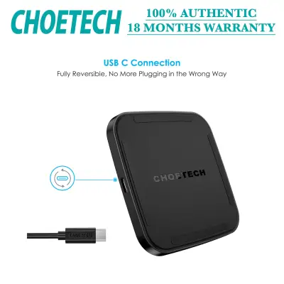 Choetech USB-C 10W Qi certified Fast Wireless Charger