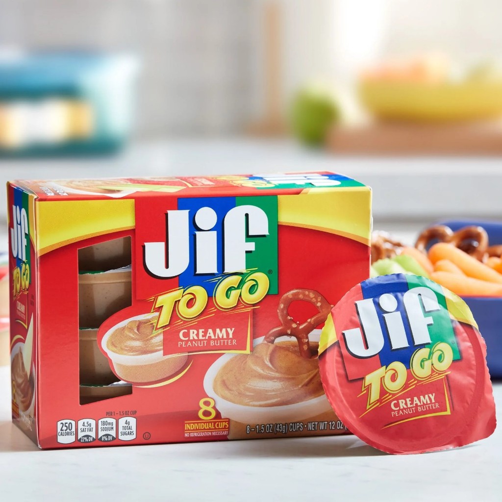 HỘP ĐỎ 344gr / 8 cốc + BƠ ĐẬU PHỘNG MỊN MỸ JIF TO GO Creamy Peanut Butter