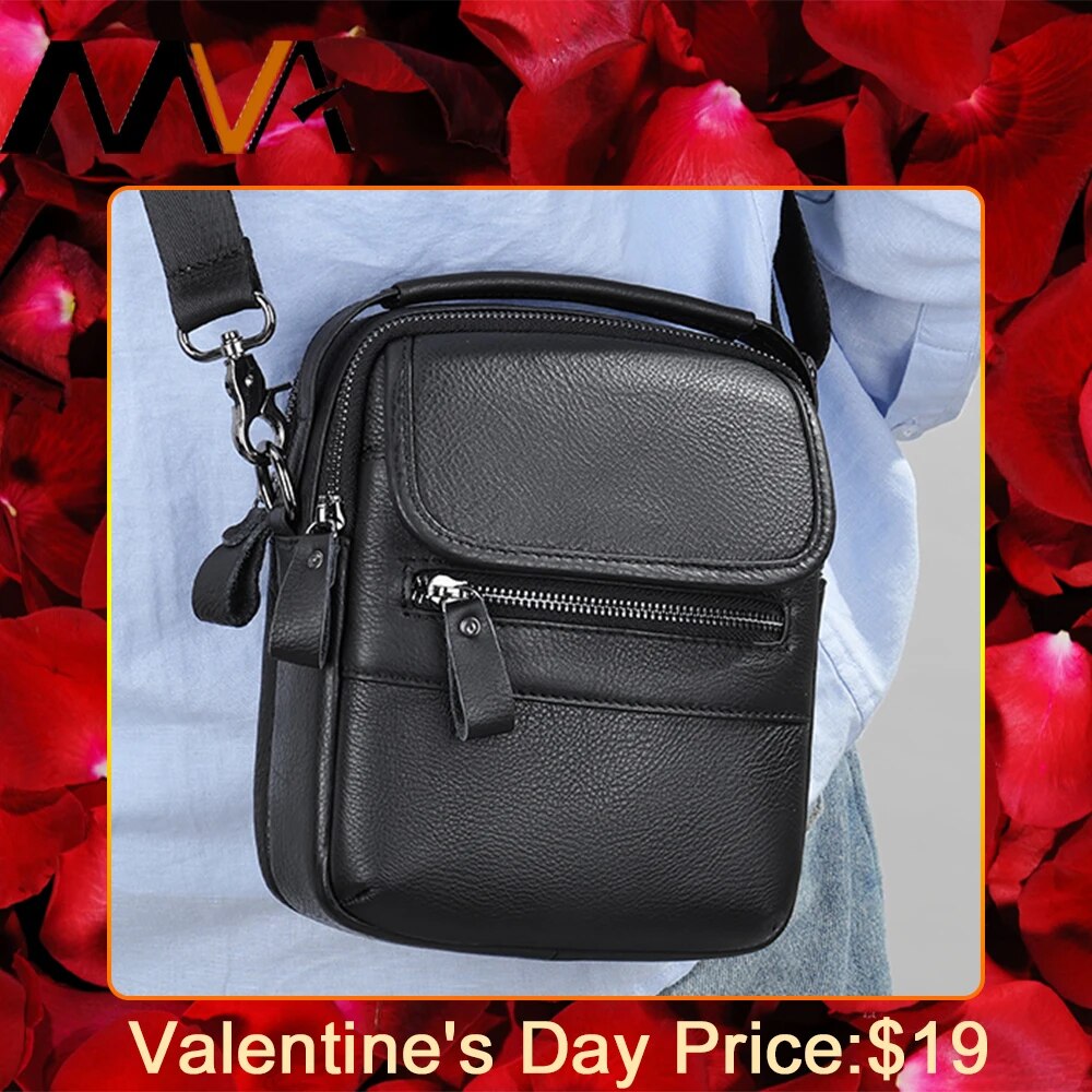 ZZOOI MVA Shoulder Bags Men Leather Man Bag Casual Genuine Leather Crossbody Bag Vintage Business Messenger Bags For Men Travel Sport ราคา 1,218 บาท*ส่งฟรี