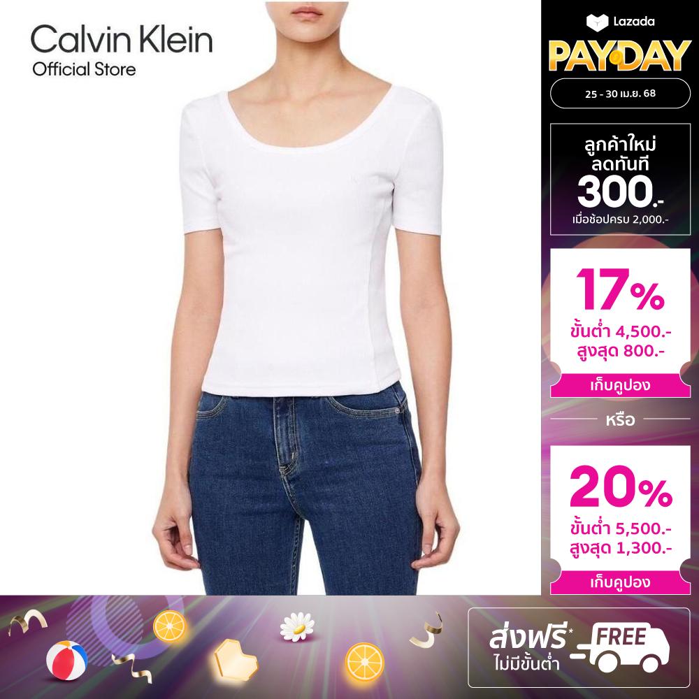 CALVIN KLEIN เสื้อยืดแขนสั้นผู้หญิง รุ่น 47AB210 YAA - สีขาว ราคา 3,420 บาท*ส่งฟรี