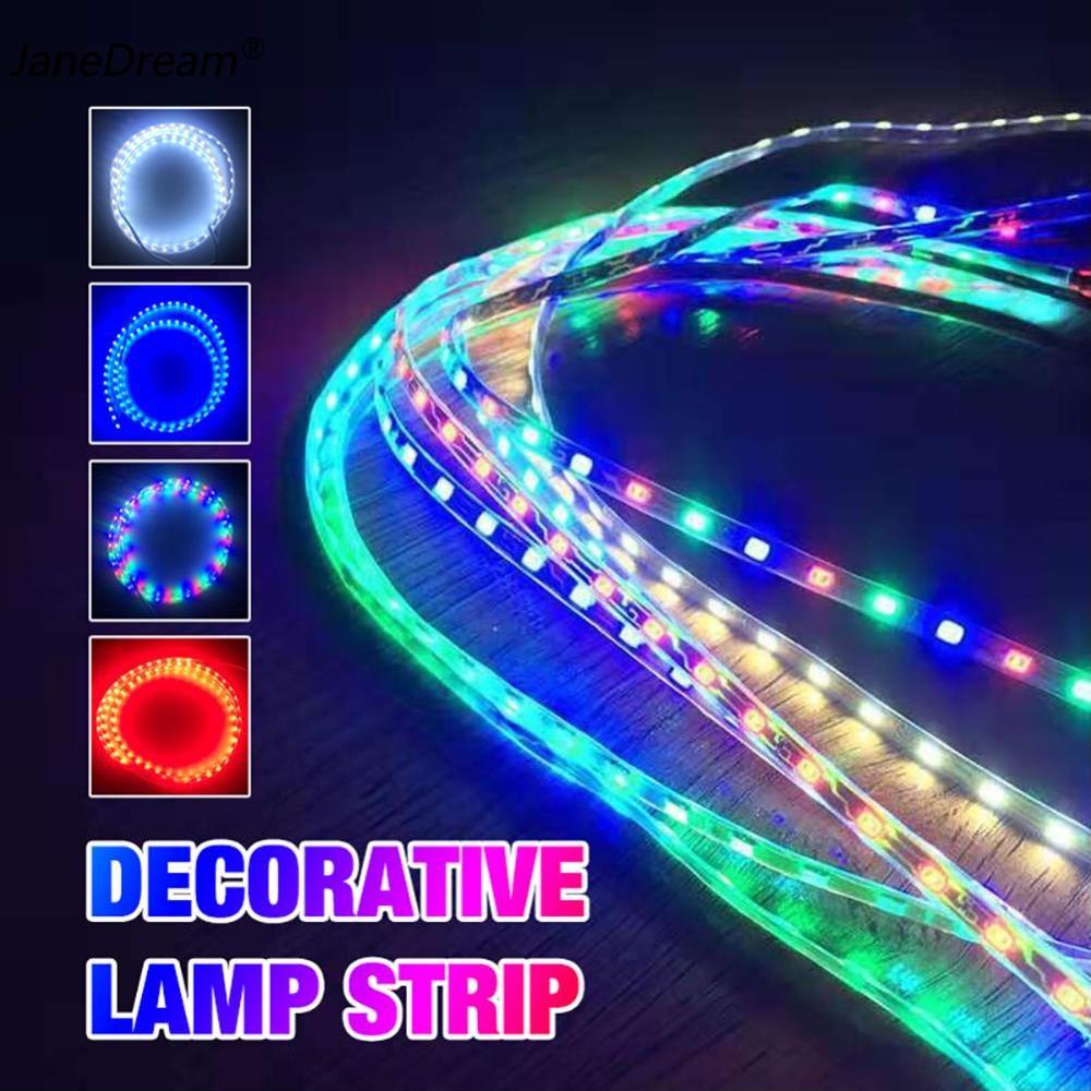 1 Cái 12V 90Cm LED Strip Ánh Sáng Xe Nội Thất Bầu Không Khí Lights SMD 3528 Linh Hoạt Tape Rope Sọc Ray Tape Lights