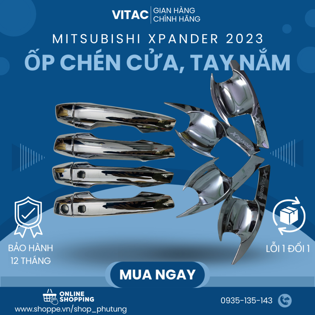 Ốp tay nắm cửa, ốp hõm xpander 2018- 2023