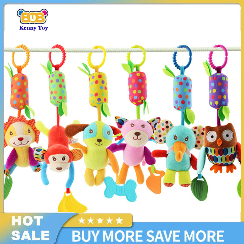 Hanging Baby Toy Soft Hanging Rattle Crinkle Squeaky Sensory Learning Toy