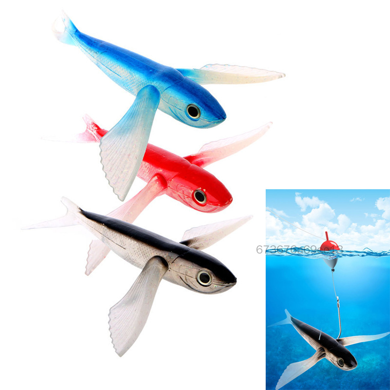 hình khối Nước biển PVC Mồi câu cá Cá bay Mồi nhử Thuyền Trolling Cá ngừ Cá thu Mồi mềm Cá sinh học Cá bay 21cm / 130g GClub-VN