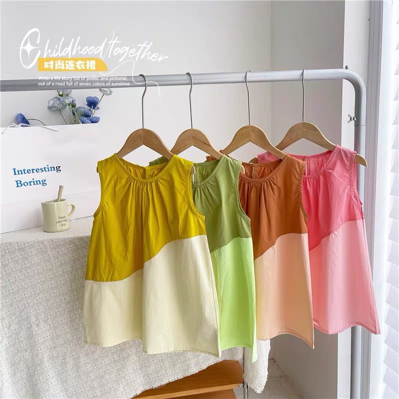 Váy 2 tầng mix màu cho bé , váy thun bé gái từ 10 - 40kg - Váy Mix bobby