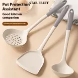 STAR FRUIT Dùng cho thực phẩm Silicone Xẻng không dính chảo chuyên dụng Thìa chịu nhiệt độ cao Silicone xẻng nồi thân thiện hộ gia đình thìa Muông ăn SUP