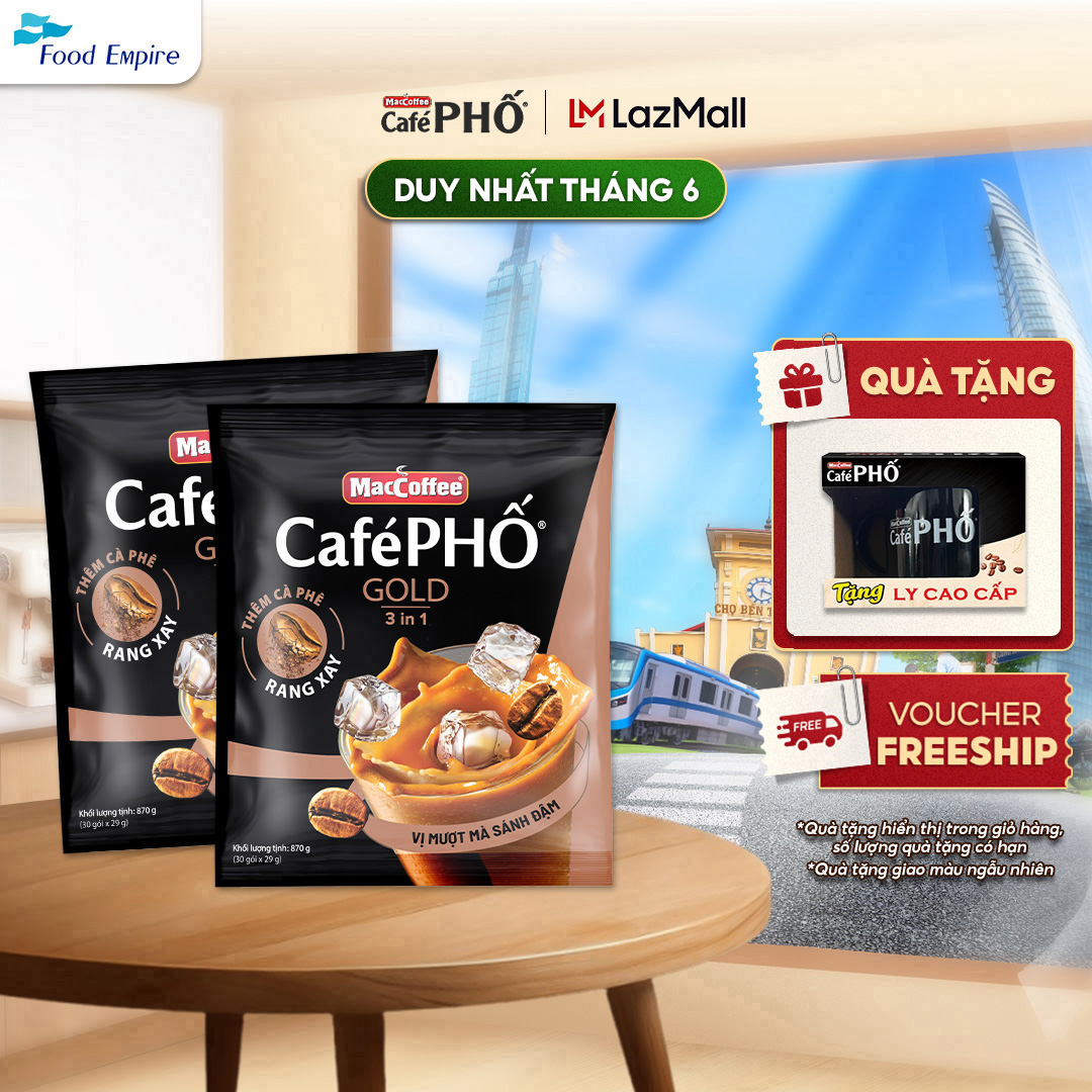 Combo 2 Túi Cà phê Phố GOLD - MacCoffee (túi 30 gói x 29g)