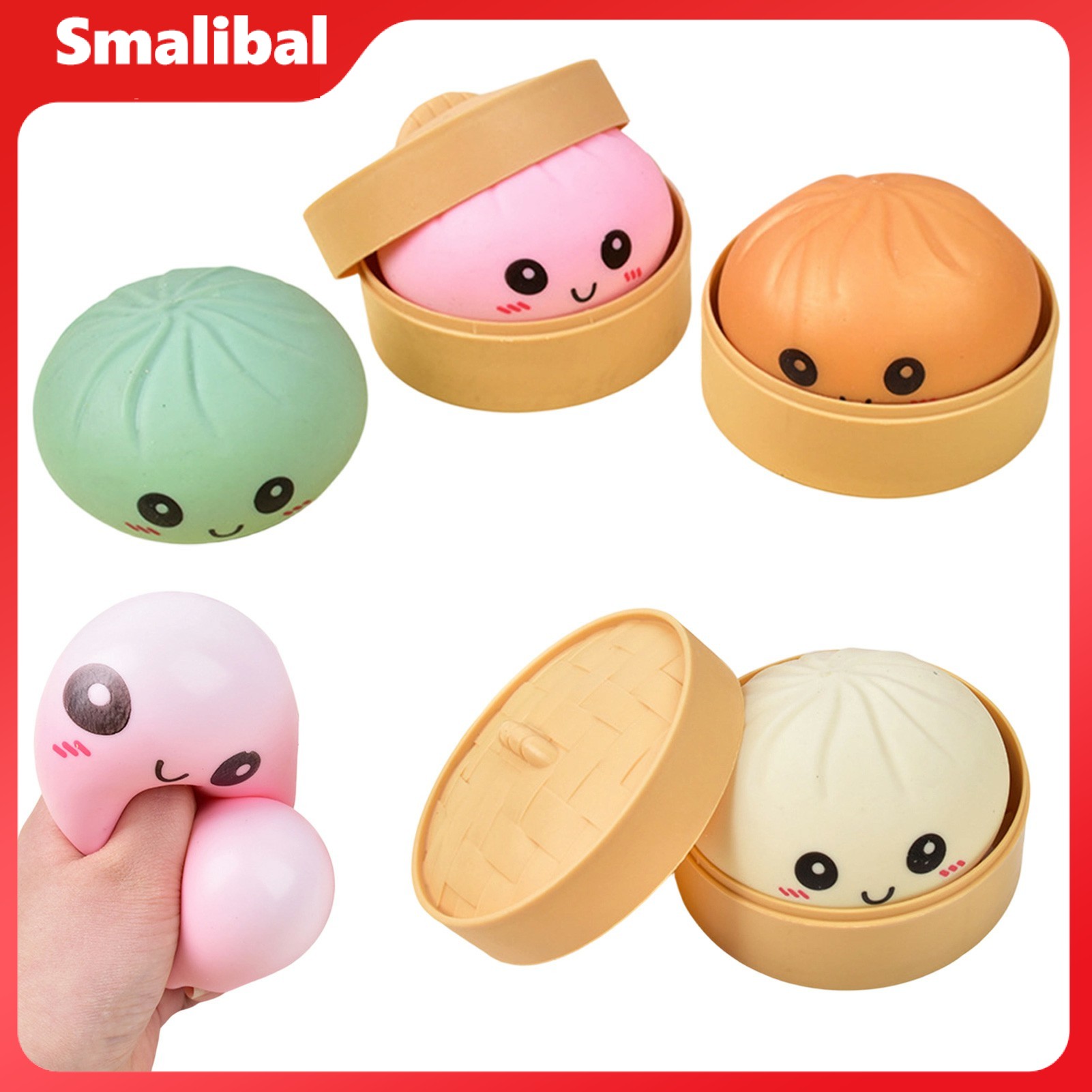 12Pcs Cartoon Expression Dumpling Squeeze Toy Soft Stretchy Steamed Bun Fidget Toy Decompression Simulation Dough Ball Desk Toy ราคา 946 บาท*ส่งฟรี