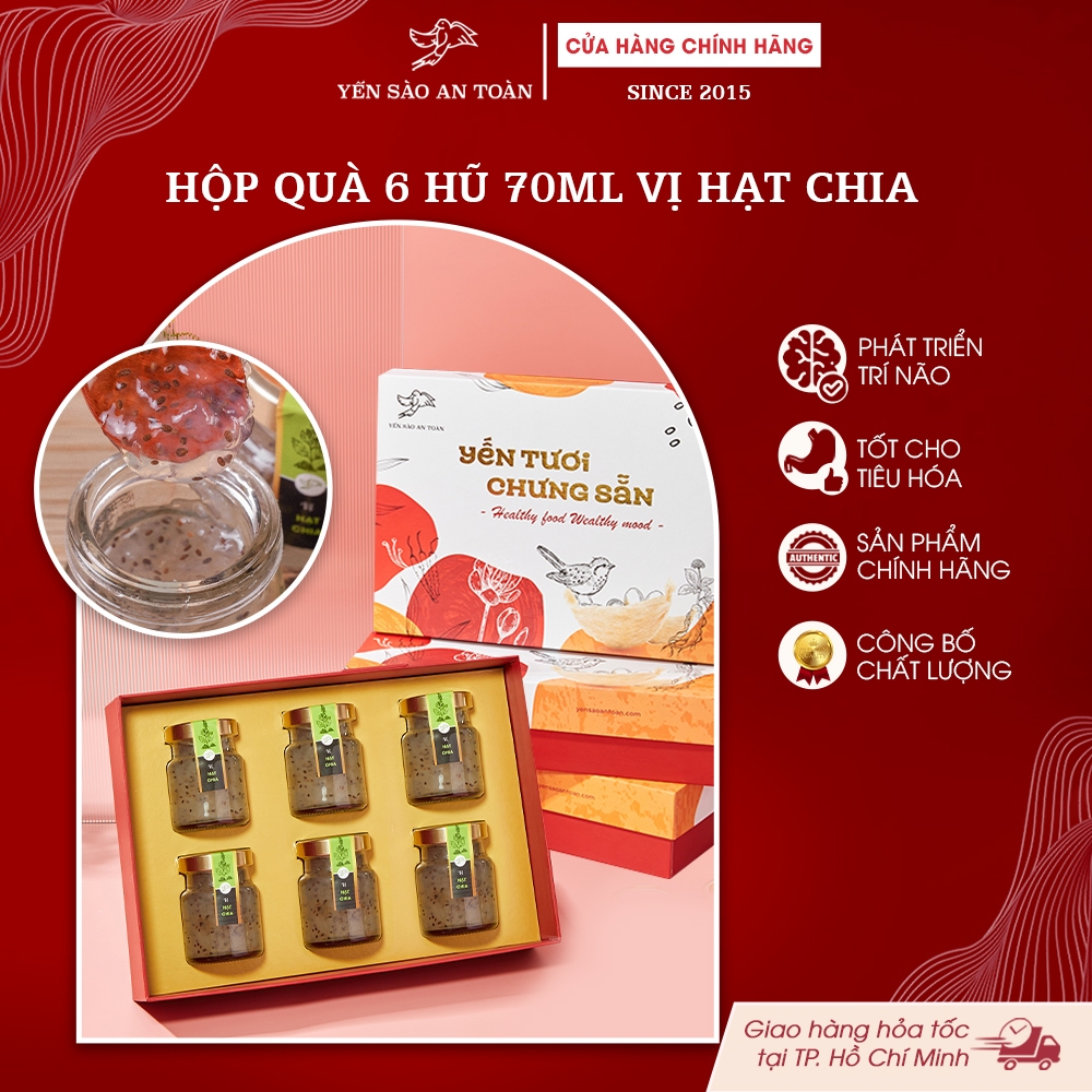 Yến Sào Khánh Hòa Chưng Sẵn Với Hạt Chia Tốt Cho Hệ Tiêu Hóa Đậm Đặc Nhiều Yến Tươi