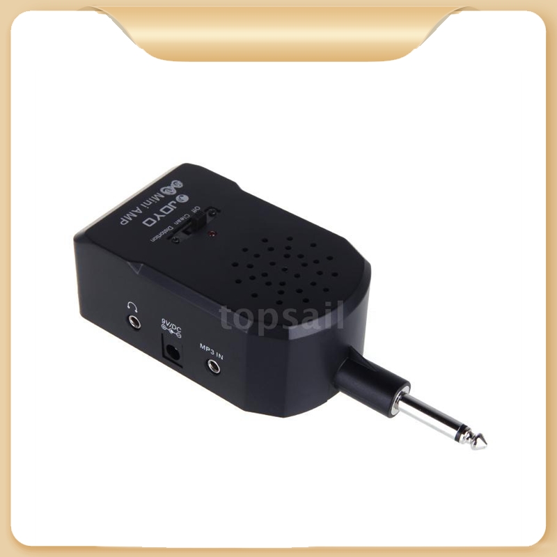 Bộ khuếch đại guitar mini với đầu vào MP3 và giắc tai nghe 3.5mm.