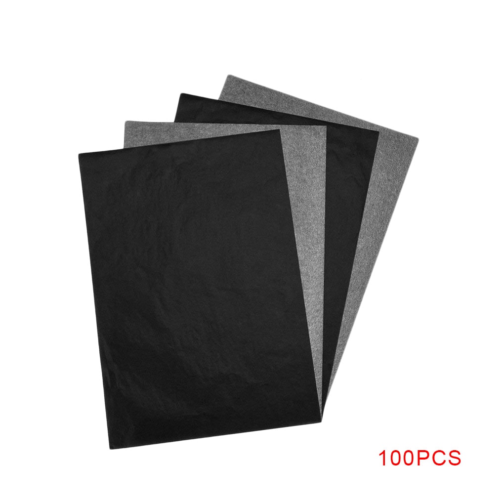 : 《 》{“100pcs A4 Carbon giấy màu đen dễ đọc Graphite chuyển Truy Tìm bức tranh tái sử dụng nghệ thuật surs giấy in