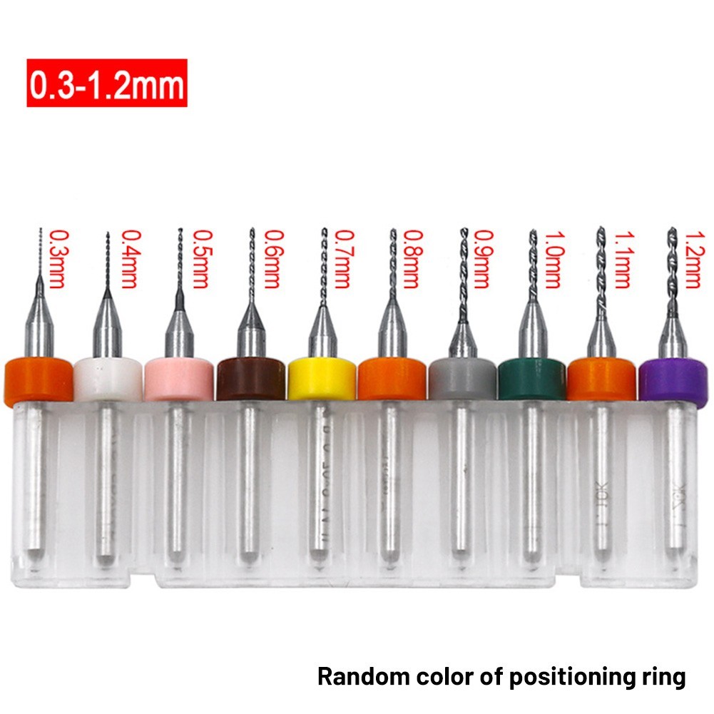 10 cái/bộ 0.3-1.2mm cacbua thép vonfram PCB CNC mũi khoan siêu nhỏ phay xoay công cụ