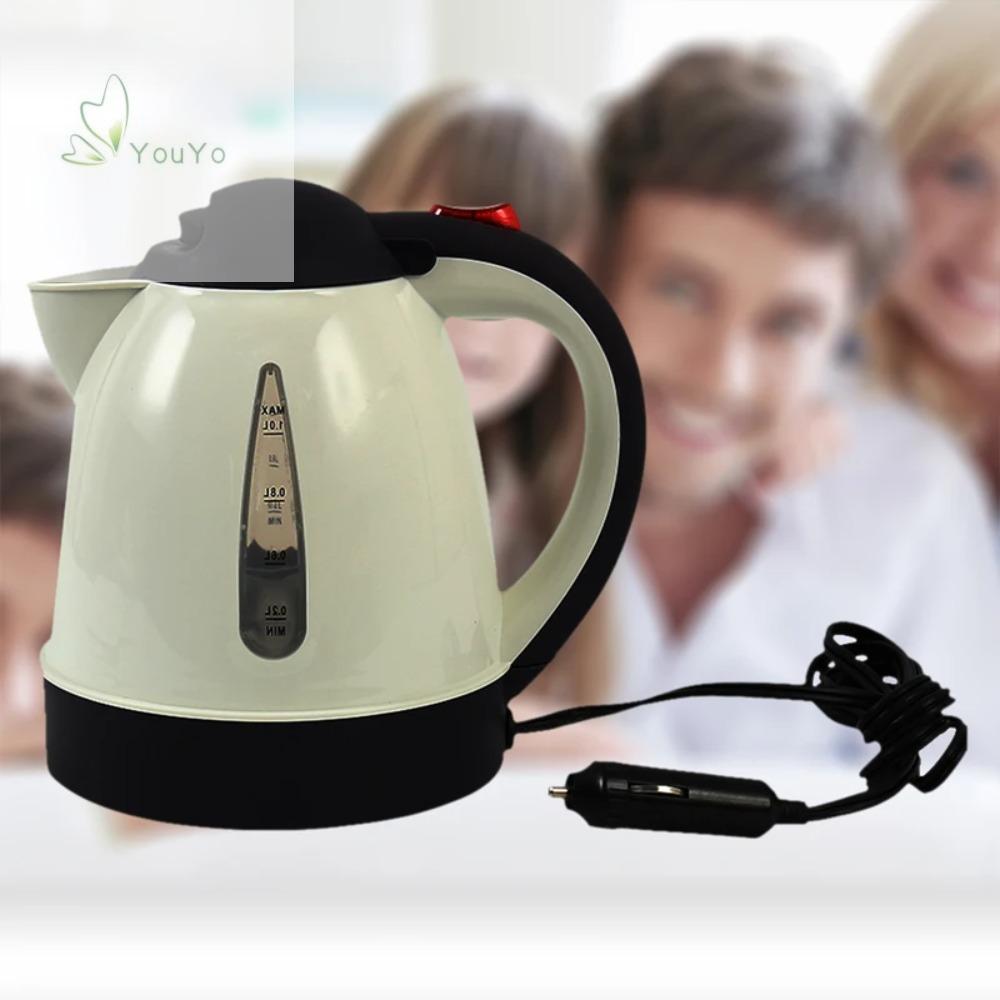 YOUYO Di động Ấm đun nước điện xe hơi 1000ml 12V 24V Bình trà nóng cho xe tải Nồi hơi nước Sức chứa lớn Bình nước nóng xe hơi Du lịch