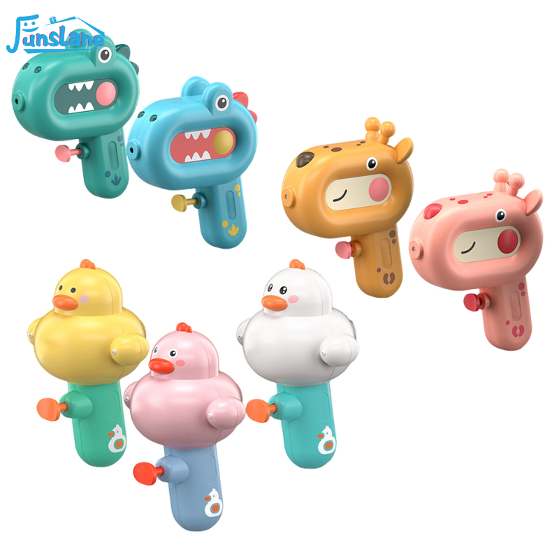 FunsLane 3pcs Children Cartoon Animal Water Toys Summer Dinosaur Giraffe Duck Press Water Spray Toys For Summer Swimming Pool Party Gifts ราคา 135 บาท*ส่งฟรี