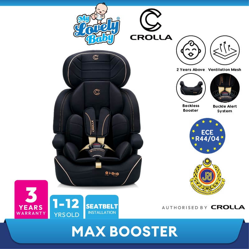 Crolla Max Booster Seat (15 Months to 36kg) | Buckle Alert System - 3 Years Warranty